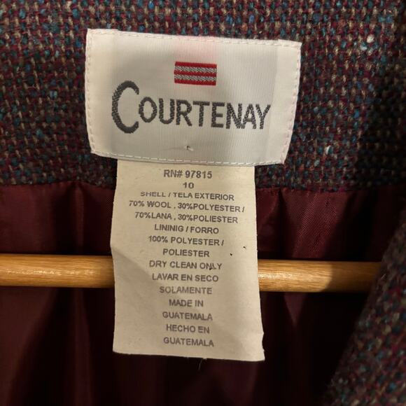 Vintage Courtenay women's wool blazer burgundy and maroon tweed, women’s size 10 - Picture 11 of 11